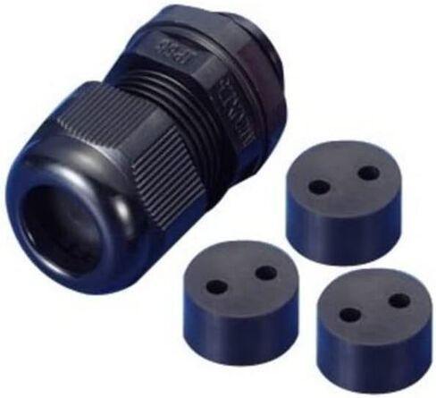 Morris 22241 Multi Conductor Cable Gland, Nylon, NPT Thread, 3/4" Thread Size, 2 Holes, 0.252"-0.343" Cable Size, 2-Pack in Saudi Arabia