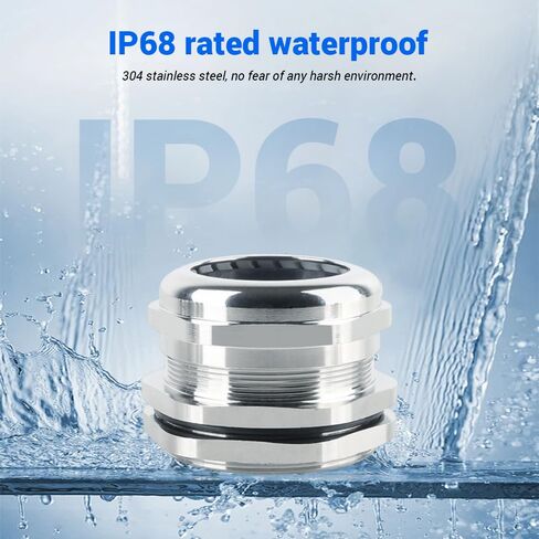 1Pcs Cable Gland NPT1 1/4, Stainless Steel Waterproof Glands Joints, IP68 Adjustable Connector Glands, Cord Grip Connectors with Gaskets and Locknut 22-33mm Diameter in Saudi Arabia