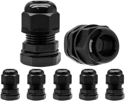 5 PCS 3/8 "IP68 إجهاد الإغاثة من نايلون سلك المقبض المائي NPT غدد قابلة للتعديل ul for و ROHS متوافق (أسود) in Kuwait