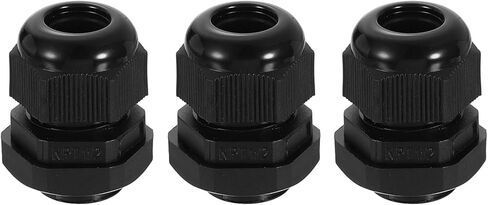 uxcell 3Pcs NPT 1-1/2" Nylon Cable Glands, Waterproof Cord Grip Connector, Adjustable 32-38mm Wire Grommet Protectors with Gaskets and Locknut for Junction Box, Black in Kuwait