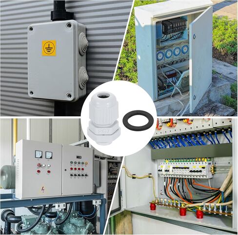 UXCELL 15PCS PG11 غدد كابل نايلون ، موصل قبضة سلك مقاوم للماء مع غسالة ، حماة سلكية سلكية 5-10 مم قابلة للتعديل مع حشوات وقفل لصندوق الوصلات ، أبيض in Saudi Arabia