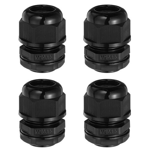 meccanixity 4 pcs m25 cable gland ، 5-6mm 2 wire roles مفصل نايلون مقاوم للماء لتثبيت الكابلات ، الأسلاك ، إصلاح ، استبدال الغدة ، الأجهزة الكهربائية ، الأسود in Kuwait