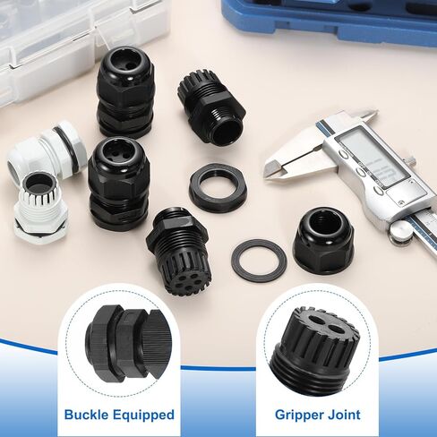 meccanixity 4 pcs m25 cable gland ، 5-6mm 2 wire roles مفصل نايلون مقاوم للماء لتثبيت الكابلات ، الأسلاك ، إصلاح ، استبدال الغدة ، الأجهزة الكهربائية ، الأسود in Kuwait
