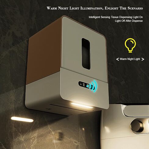 Automatic Paper Towel Dispenser Touchless for Kitchen Bathroom Wall Under Counter Mount Auto Cabinet Smart Touch Commercial Holder Electric Motion Sensor Hand Towel for Toilet (Brown Charge) in Saudi Arabia