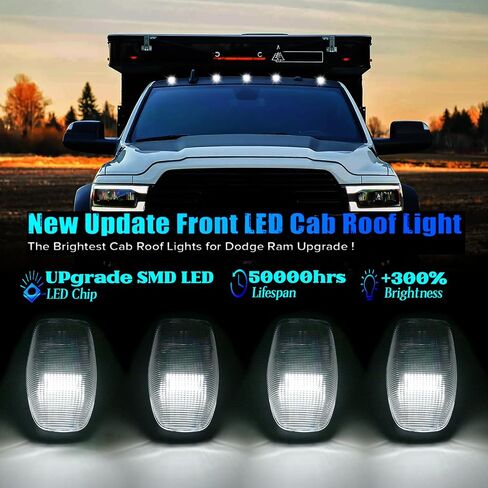 LED Cab Roof Lights Compatible with 2019-2024 RAM 2500 3500 4500 5500 Pickup Truck Cab Clearance Light 5PCS Amber Light Clear Lens in Saudi Arabia