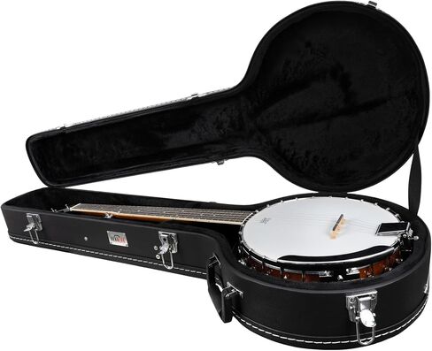 Gearlux 4-string و 5-banjo بانجو العلبة مع القفل الخارجي والمفتاح ، مقصورة ملحقات داخلية ، وحشوة داخلية فخمة-أسود in Kuwait