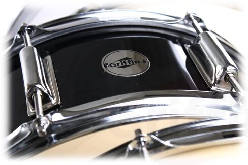 Griffin Snare Drum-14 "X 5.5" (Poplarpro Edition) قذيفة خشبية مع الانتهاء من PVC أسود ، رأس مغلفة ، شرف ، طبل ونظام ضبط 8-lug in Saudi Arabia