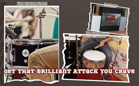 Griffin Snare Drum-14 "X 5.5" (Poplarpro Edition) قذيفة خشبية مع الانتهاء من PVC أسود ، رأس مغلفة ، شرف ، طبل ونظام ضبط 8-lug in Saudi Arabia