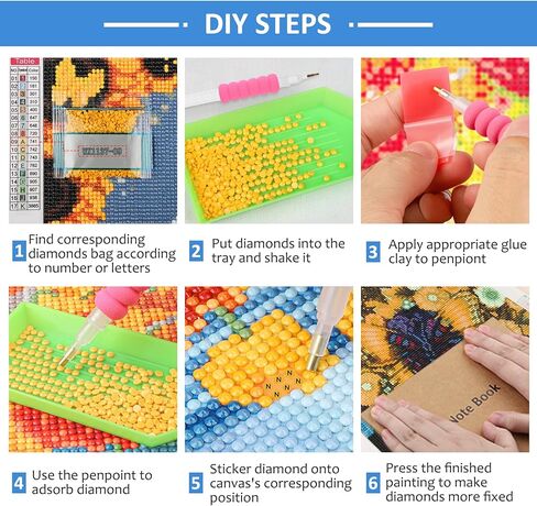 HEIBAGO Aurora Diamond Painting Kits for Adults - Forest Diamond Art Kits for Adults Beginner, DIY Starry Night Full Round Gem Crystal Art Paint by Diamond, Home Wall Decor 12 x 16 in in Kuwait