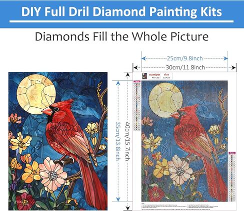 HEIBAGO Aurora Diamond Painting Kits for Adults - Forest Diamond Art Kits for Adults Beginner, DIY Starry Night Full Round Gem Crystal Art Paint by Diamond, Home Wall Decor 12 x 16 in in Kuwait