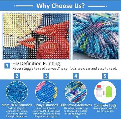 HEIBAGO Aurora Diamond Painting Kits for Adults - Forest Diamond Art Kits for Adults Beginner, DIY Starry Night Full Round Gem Crystal Art Paint by Diamond, Home Wall Decor 12 x 16 in in Kuwait