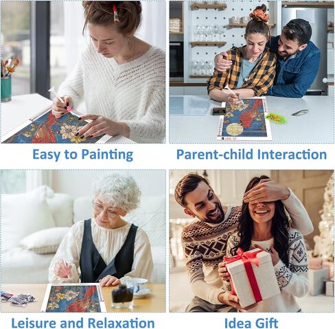 HEIBAGO Aurora Diamond Painting Kits for Adults - Forest Diamond Art Kits for Adults Beginner, DIY Starry Night Full Round Gem Crystal Art Paint by Diamond, Home Wall Decor 12 x 16 in in Kuwait