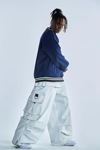 Winter SKi Pants Black White Baggy Hip-hop Men and Women Loose Single Board Double Board Wear-resistant Snow Pants in Saudi Arabia