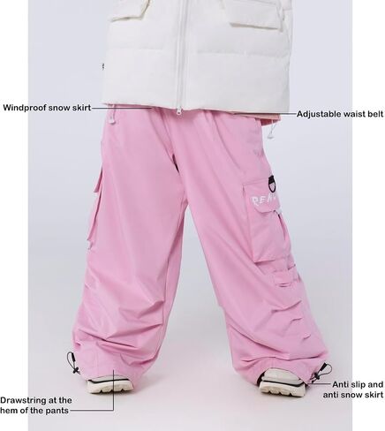 Winter SKi Pants Black White Baggy Hip-hop Men and Women Loose Single Board Double Board Wear-resistant Snow Pants in Saudi Arabia