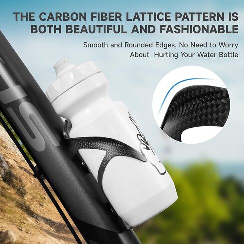 Bike Water Bottle Holder Ultra Light Carbon Fiber Water Bottle Cages for Road Bikes Mountain Gravel e Bike, for Diameter 70-74 mm Water Bottle (Weight 16±2g) Matte 2 Pack in Saudi Arabia