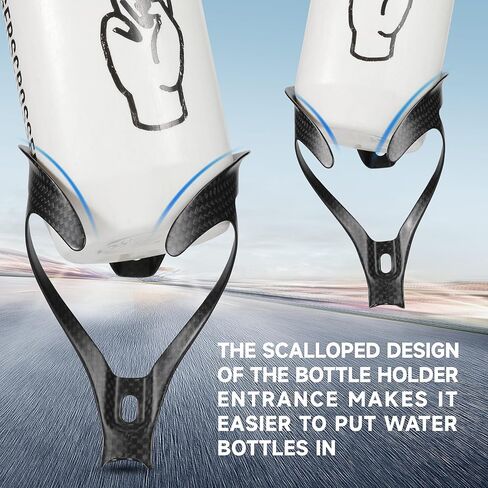 Bike Water Bottle Holder Ultra Light Carbon Fiber Water Bottle Cages for Road Bikes Mountain Gravel e Bike, for Diameter 70-74 mm Water Bottle (Weight 16±2g) Matte 2 Pack in Saudi Arabia