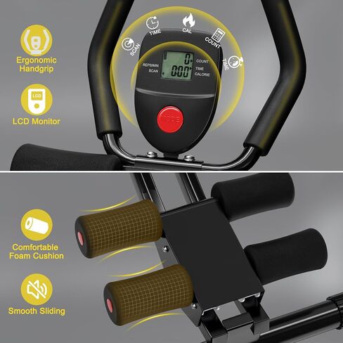 Ab Workout Equipment, Ab Machine for Women, Adjustable Core Abdominal Exercise Fitness Equipment, Foldable Waist Trainer Ab Crunch Home Gym Systems for Beginners in Kuwait