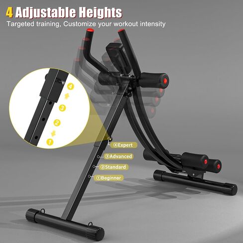 Ab Workout Equipment, Ab Machine for Women, Adjustable Core Abdominal Exercise Fitness Equipment, Foldable Waist Trainer Ab Crunch Home Gym Systems for Beginners in Kuwait