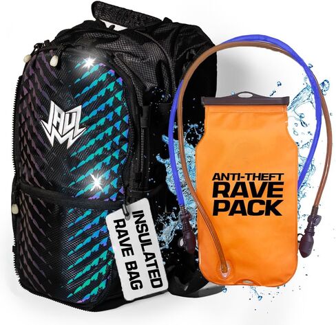 RAVERUNNER® Anti Theft Rave Bag (3M Reflective)- Dual Chamber Hydration - 3L Insulated Water Backpack for Raves, Festivals, Hiking, Running - Festival Bag for Hydration Backpack Rave in Saudi Arabia