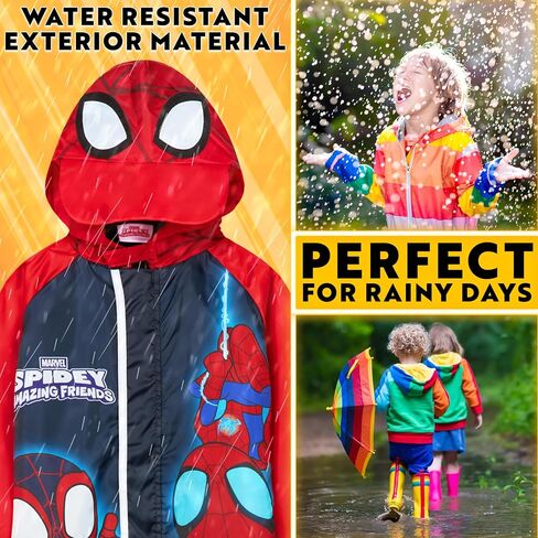 Get Trend Rain Suit Boys Hooded Fleece Lined Waterproof Kids Rain Coat Outdoor Fishing Hiking Overalls Gifts for Boys in Saudi Arabia