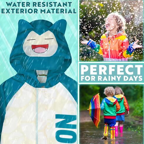 Get Trend Rain Suit Boys Hooded Fleece Lined Waterproof Kids Rain Coat Outdoor Fishing Hiking Overalls Gifts for Boys in Saudi Arabia