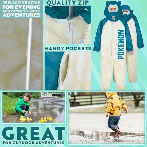 Get Trend Rain Suit Boys Hooded Fleece Lined Waterproof Kids Rain Coat Outdoor Fishing Hiking Overalls Gifts for Boys in Saudi Arabia