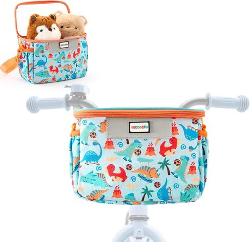 Bike Basket Kids,Bicycle Basket Front,Waterproof Fabric Handlebar Bag with Shoulder Strap, Fit Most Toddlers Bike or Scooter, Bike Accessories for Boys, Girls. in Saudi Arabia