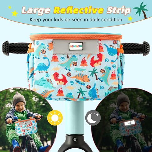 Bike Basket Kids,Bicycle Basket Front,Waterproof Fabric Handlebar Bag with Shoulder Strap, Fit Most Toddlers Bike or Scooter, Bike Accessories for Boys, Girls. in Saudi Arabia
