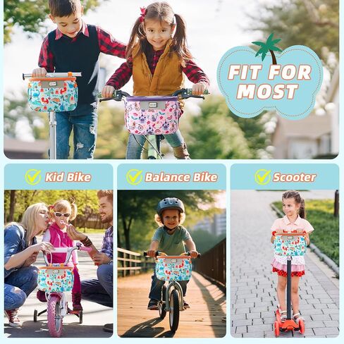 Bike Basket Kids,Bicycle Basket Front,Waterproof Fabric Handlebar Bag with Shoulder Strap, Fit Most Toddlers Bike or Scooter, Bike Accessories for Boys, Girls. in Saudi Arabia