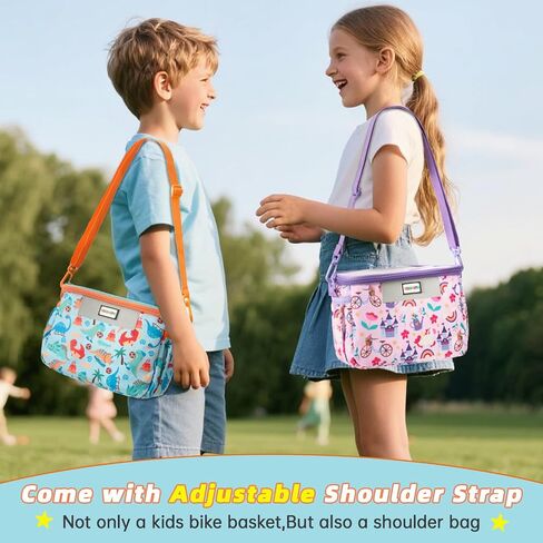 Bike Basket Kids,Bicycle Basket Front,Waterproof Fabric Handlebar Bag with Shoulder Strap, Fit Most Toddlers Bike or Scooter, Bike Accessories for Boys, Girls. in Saudi Arabia