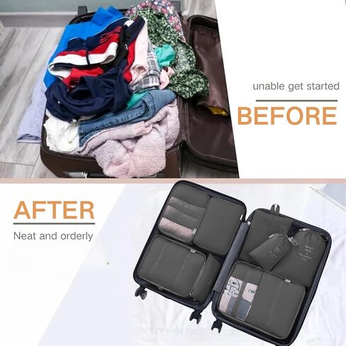 10 مجموعة مكعبات التعبئة لأساسيات السفر ، مجموعة الأمتعة الوعرة منظم مع تصميم شبكة ، وملحقات السفر المثالية للرجال ، والنساء ، جيدة لحقيبة التنظيم في أي رحلة in Kuwait