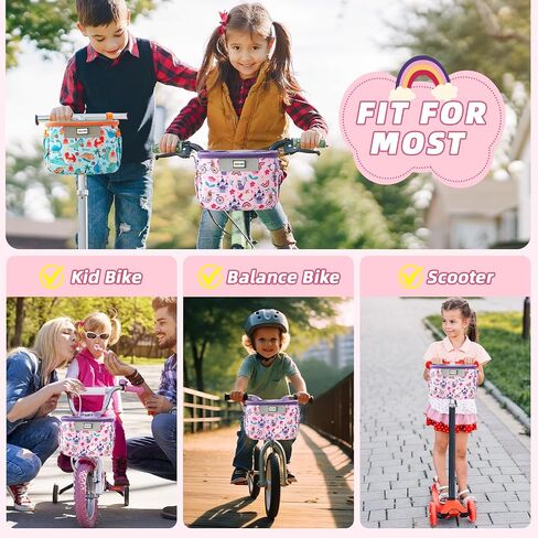 Bike Basket Kids,Bicycle Basket Front,Waterproof Fabric Handlebar Bag with Shoulder Strap, Fit Most Toddlers Bike or Scooter, Bike Accessories for Boys, Girls. in Saudi Arabia