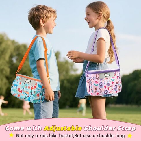 Bike Basket Kids,Bicycle Basket Front,Waterproof Fabric Handlebar Bag with Shoulder Strap, Fit Most Toddlers Bike or Scooter, Bike Accessories for Boys, Girls. in Saudi Arabia