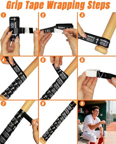 أشرطة قبضة الخفافيش البيسبول ، شريط قبضة الخفافيش الإيمان ، و 1.5 ملم قبل ذلك وشريط معصم البيسبول الكامل ، وتصميم الكتاب المقدس أشرطة قبضة البيسبول الدينية غير المنقولة للرياضة in Kuwait