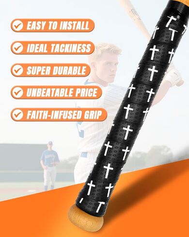 أشرطة قبضة الخفافيش البيسبول ، شريط قبضة الخفافيش الإيمان ، و 1.5 ملم قبل ذلك وشريط معصم البيسبول الكامل ، وتصميم الكتاب المقدس أشرطة قبضة البيسبول الدينية غير المنقولة للرياضة in Kuwait