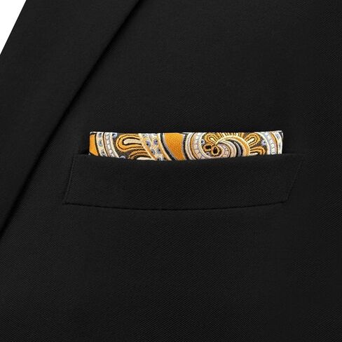 SHLAX&WING Paisley Multicolored Silk Pocket Square Mens Handkerchief Fashion New in Kuwait