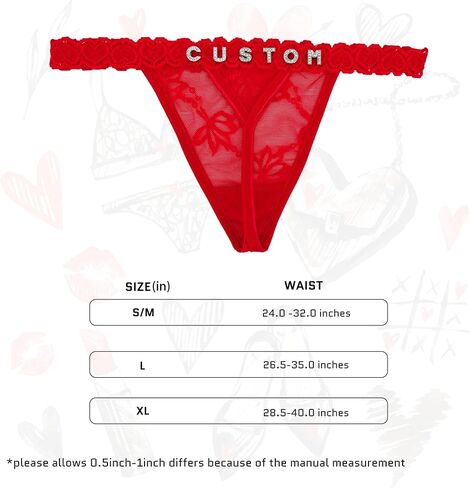 سراويل شخصية مخصصة 2 حزمة تحمل اسم "Daddy" - اسم Rhinestone Thong Custom Thong بالنسبة لها - عيد الحب in Saudi Arabia