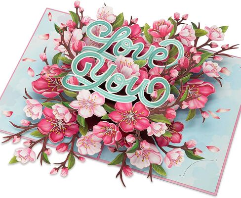 الورود الأزهار الملونة منبثقة ، أحبك ، بطاقات تحية ثلاثية الأبعاد ، هدايا لعيد الميلاد ، يوم الأم ، الذكرى السنوية ، يوم عيد الحب ، أمي ، زوجة ، 5x7 - تشمل المغلف ومذكرة الرسائل in Kuwait