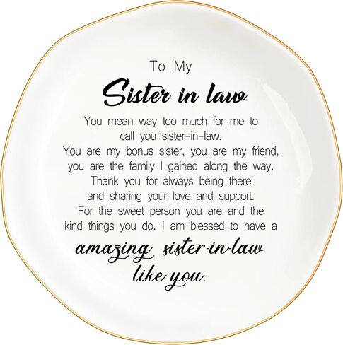Daughter in Law Gifts from Mother in Law Ceramic Ring Dish Jewelry Tray for Birthday Christmas Valentines Mother's Day Wedding Gift, Thank You for Loving My Daughter in Saudi Arabia