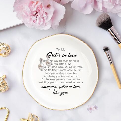 Daughter in Law Gifts from Mother in Law Ceramic Ring Dish Jewelry Tray for Birthday Christmas Valentines Mother's Day Wedding Gift, Thank You for Loving My Daughter in Saudi Arabia