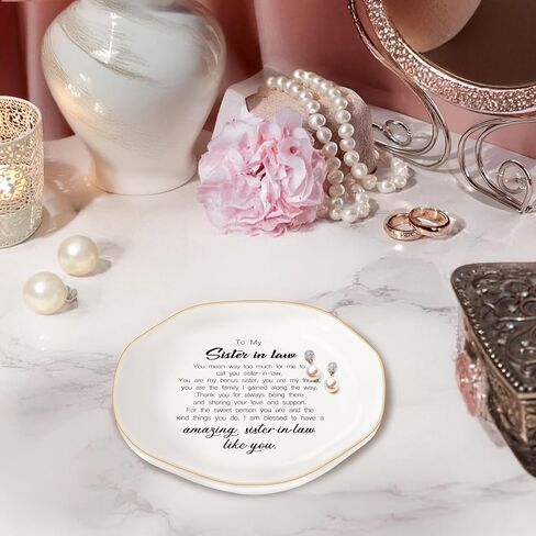 Daughter in Law Gifts from Mother in Law Ceramic Ring Dish Jewelry Tray for Birthday Christmas Valentines Mother's Day Wedding Gift, Thank You for Loving My Daughter in Saudi Arabia