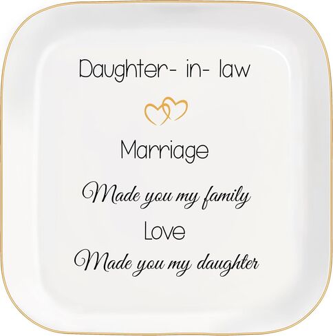Daughter in Law Gifts from Mother in Law Ceramic Ring Dish Jewelry Tray for Birthday Christmas Valentines Mother's Day Wedding Gift, Thank You for Loving My Daughter in Saudi Arabia