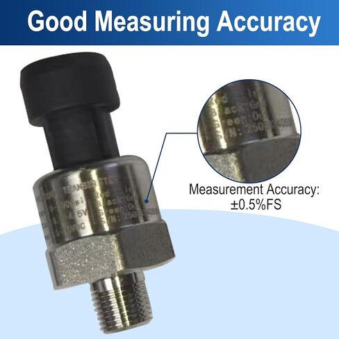 100 PSI Stainless Steel Pressure Sensor/Transducer – 1/8"-27 NPT Thread with Harness Kit,Multi-Purpose Sensor for Oil, Fuel, Air & Water (0-100 PSI) in Kuwait