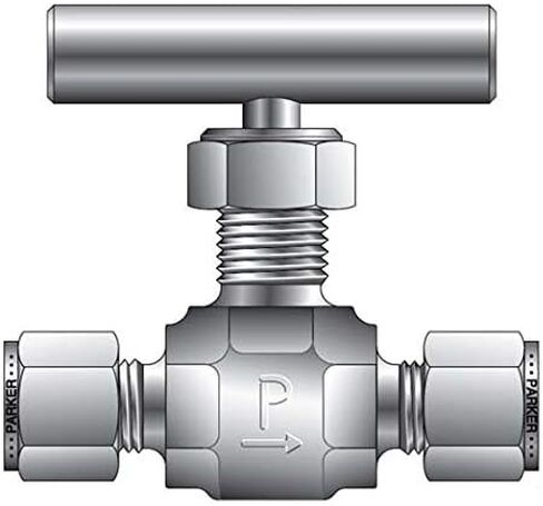 8F-V12LR-SS Series V Stainless Steel Needle Valve, Inline Pattern, Blunt Stem, PTFE Seal, 1/2" FNPT x 1/2" FNPT in Saudi Arabia