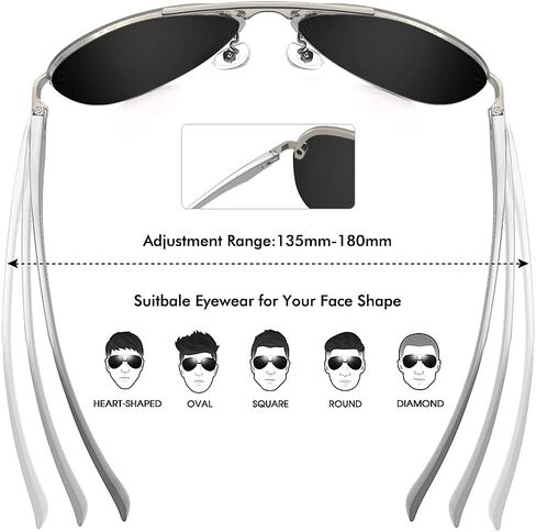Aviator Sunglasses for Men Women Polarized Mirrored driving in Kuwait