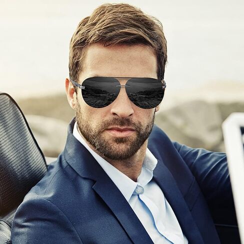 Aviator Sunglasses for Men Women Polarized Mirrored driving in Kuwait