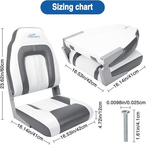 مقعد القارب مع القوارب مع حقيبتين تخزين عالي الظهر قارب قارب قارب قارب طي أسفل مقعد (عبوتين) ، أسود وأحمر in Kuwait