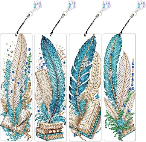 DCIDBEI DIY Diamond Art Kits for Adults Bookmark 20x6cm Bookmarks with Tassel for Women Diamond Painting Book Marker Clips Rose Flowers Paint by Numbers Kit for Adults Book Markers for Reading in Kuwait