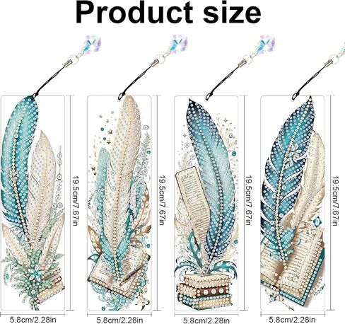 DCIDBEI DIY Diamond Art Kits for Adults Bookmark 20x6cm Bookmarks with Tassel for Women Diamond Painting Book Marker Clips Rose Flowers Paint by Numbers Kit for Adults Book Markers for Reading in Kuwait