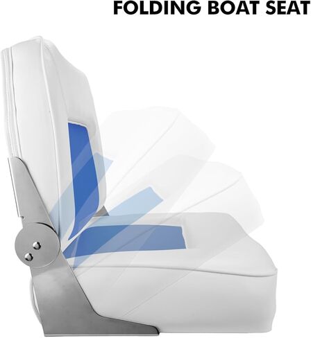 مقعد مزدوج قابل للطي ، مقعد منخفض للماء للخلفية T-Top ، صيد الأسماك ، باس ، قوارب جون (بيضاء وبيج) in Kuwait